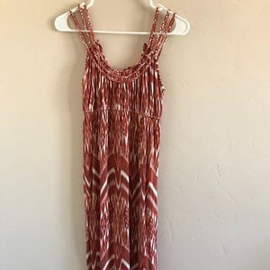 ana red and white patterned summer dress